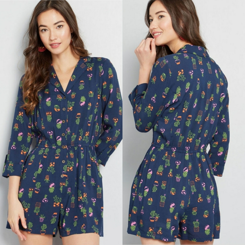 Modcloth Cactus Romper - Large